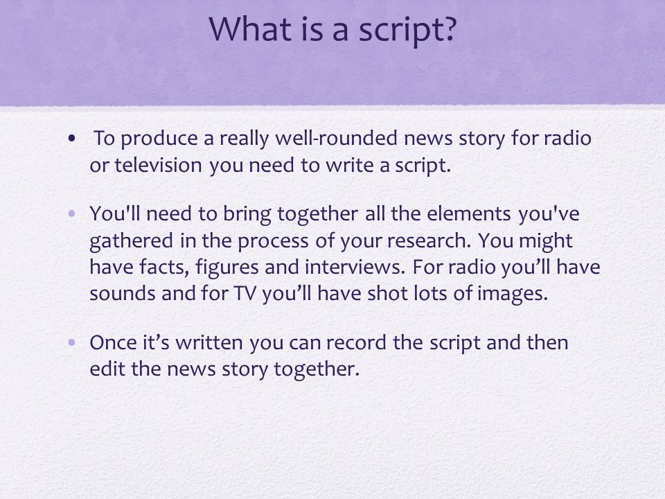 How to Write a Feature Story for TV News
